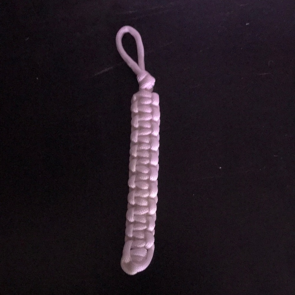 White paracord keychain